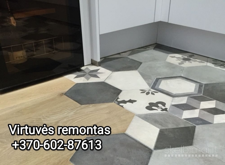 Plytelių klijavimas kaunas 0602-87613 Virtuvės remontas, renovacija