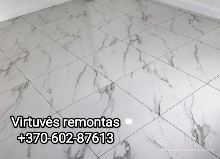 Plytelių klijavimas kaunas 0602-87613 Virtuvės remontas, renovacija