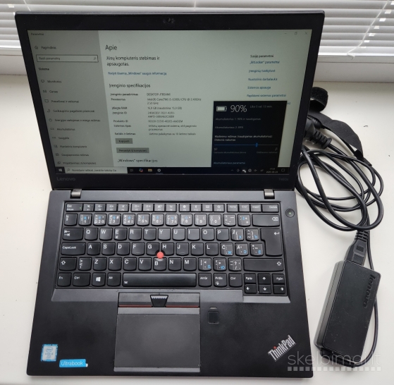 Lenovo T460s, liečiamas ekranas