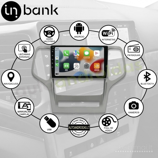 JEEP GRAND CHEROKEE 2008-13 Carplay Android multimedija navigacija