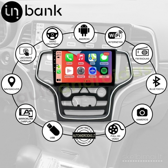 JEEP GRAND CHEROKEE 2008-13 Android multimedija Carplay navigacija