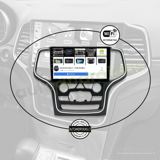 JEEP GRAND CHEROKEE 2008-13 Android multimedija Carplay navigacija