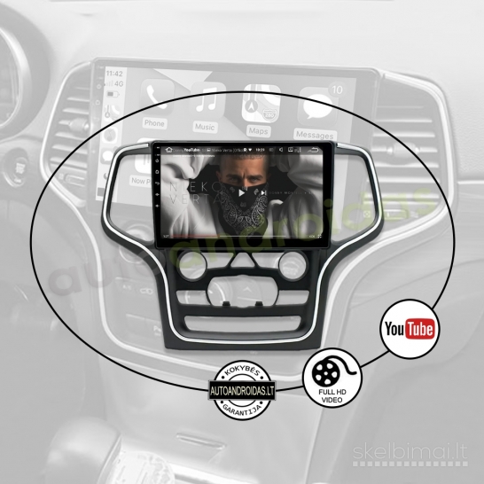 JEEP GRAND CHEROKEE 2008-13 Android multimedija Carplay navigacija