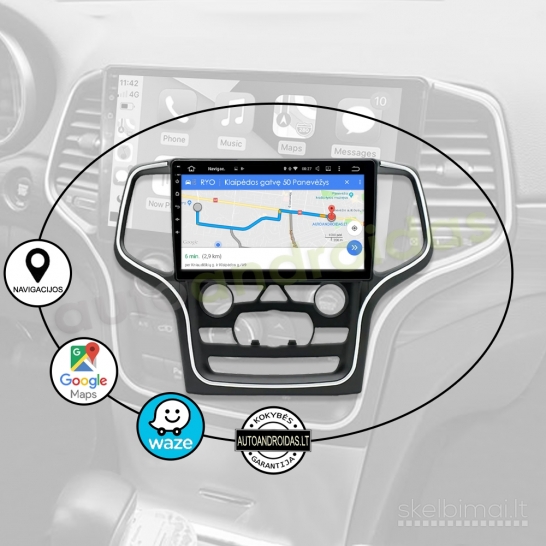 JEEP GRAND CHEROKEE 2008-13 Android multimedija Carplay navigacija