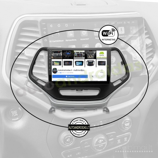 JEEP GRAND CHEROKEE 2014-18 Android multimedija Carplay navigacija