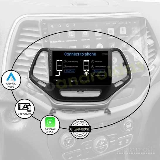 JEEP GRAND CHEROKEE 2014-18 Android multimedija Carplay navigacija