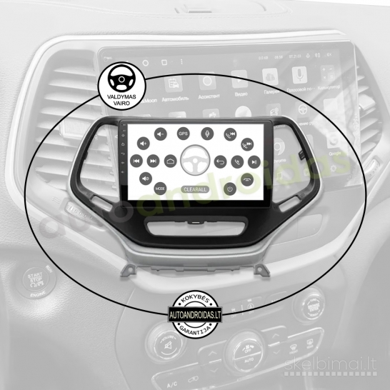 JEEP GRAND CHEROKEE 2014-18 Android multimedija Carplay navigacija