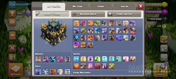 Parduodu clash of clans Th 17 max lygio accounta 