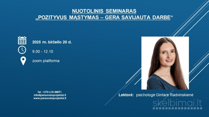 Pozityvus mąstymas - gera savijauta darbe (online)