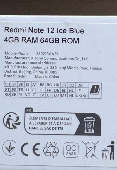 Xiaomi Redmi Note 12 64 GB Ice Blue