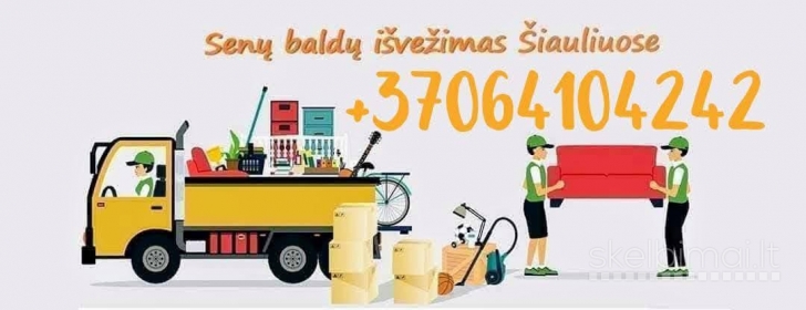 Senų baldų išvežimas Šiauliuose