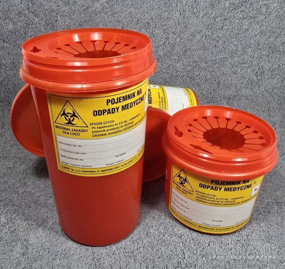 Medicininių atliekų konteineris 2l,1l