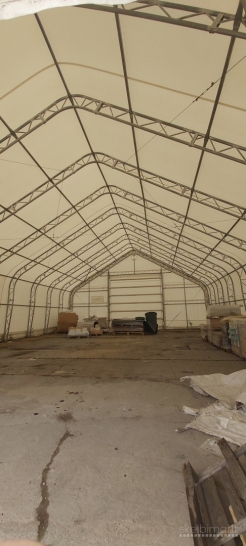 Parduodamas naudotas tentinis angaras EURO 225   Matmenys 18,3 x 12,2 x 5,8 m.