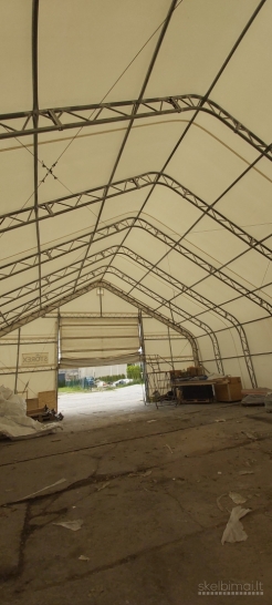 Parduodamas naudotas tentinis angaras EURO 225   Matmenys 18,3 x 12,2 x 5,8 m.