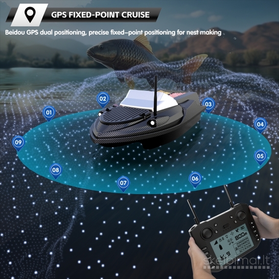 Naujas FlyTec V080 Masalo pašaro jauko gabenimo laivelis su GPS 180