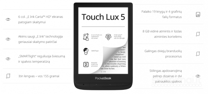 Pocketbook Touch Lux 5 Black 2021 8gb WiFi
