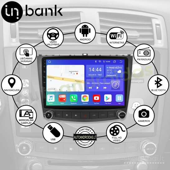 LEXUS IS200 IS250 IS350 2006-12 Android multimedia navigacija Carplay