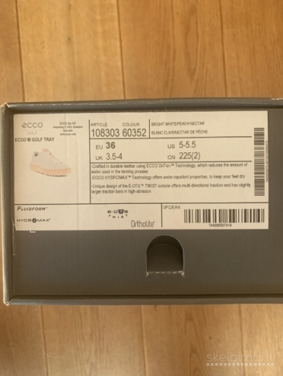 Ecco Tray Eggshell 36 dydis Moteriški laisvalaikio golfo bateliai, kedai