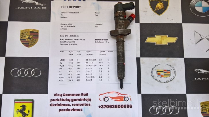 Kuro purkštukas Opel-Movano. 0445110102