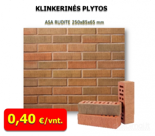 AKCIJA - klinkerio plytos  250x85x65  tik 0.40 Eur - Lode apdailos plytos 