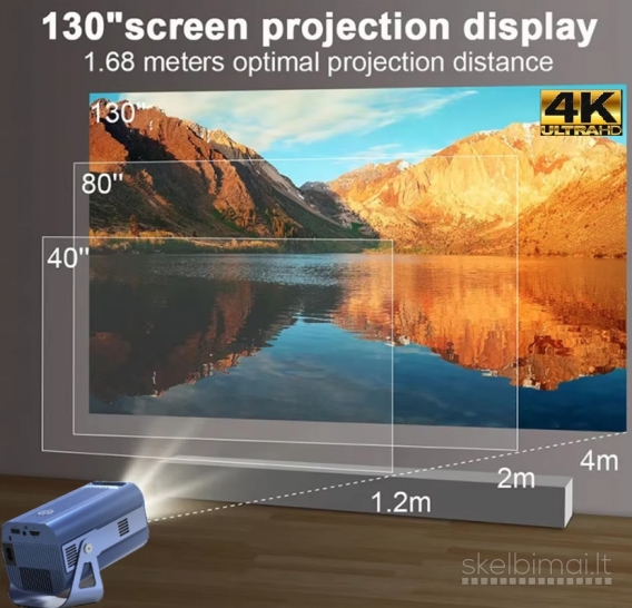 4K ULTRA MAX PROJEKTORIUS+TV-IMTUVAS+VIRŠ 2000 GOOGLE TV KANALŲ NEMOKAMAI!