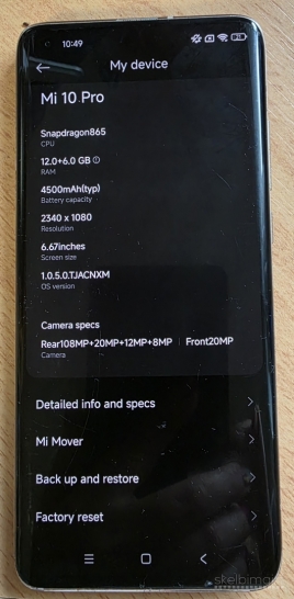 Naudotas Xiaomi Mi 10 Pro 5G 512Gb