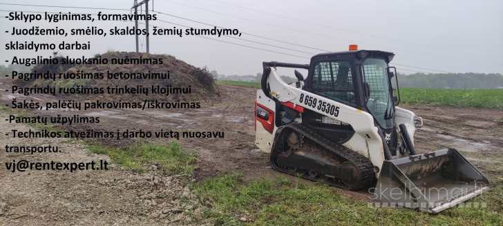 Bobcat nuoma, žemės darbai, Vilnius