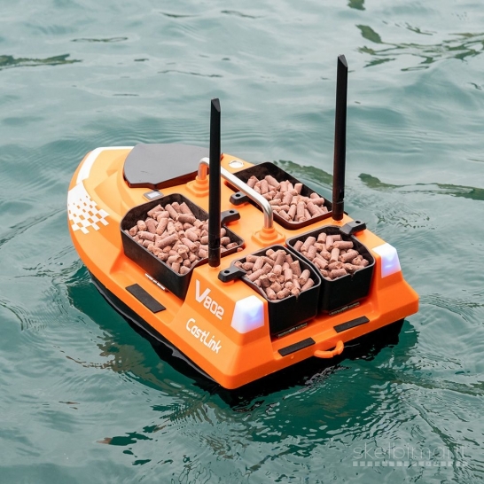 Naujas Flytec V802 pašaro jauko gabenimo laivelis su GPS 