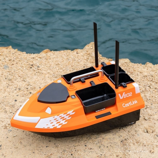 Naujas Flytec V802 pašaro jauko gabenimo laivelis su GPS 