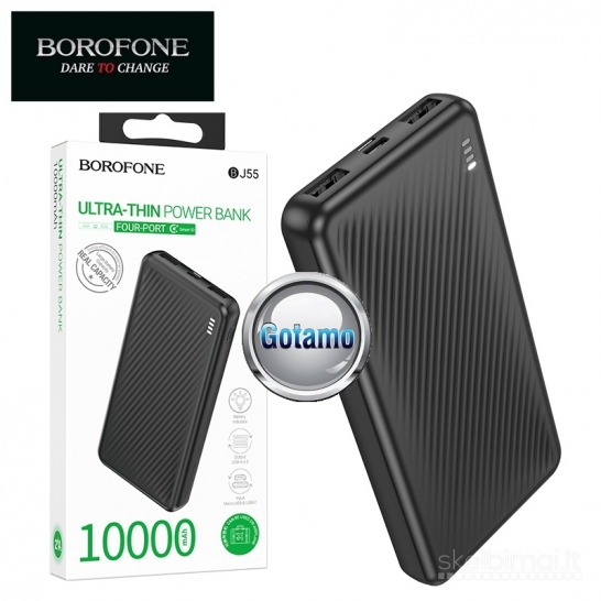 167 10000mAh Borofone išorinės baterijos akumuliatoriai (Power Bank)