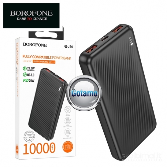 168 10000mAh 22.5W Charge Borofone išorinės baterijos (Power Bank)