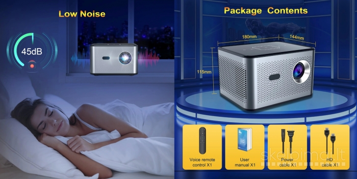 NAUJAS! 4K ULTRA PROJEKTORIUS+TV-IMTUVAS+VIRŠ 2000 GOOGLE TV KANALŲ NEMOKAMAI