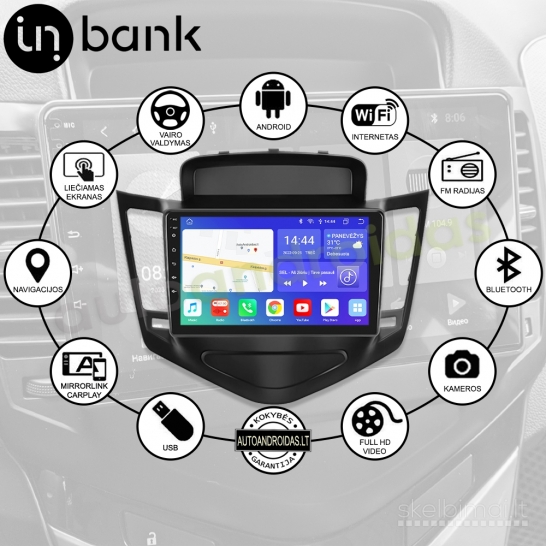 CHEVROLET CRUZE 2008-14 Android multimedia Carplay navigacija