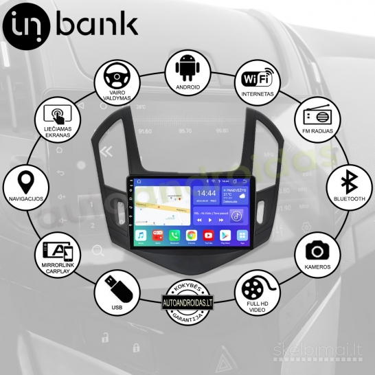 CHEVROLET CRUZE J300 J308 2012-2015 Android multimedia Carplay navigacija