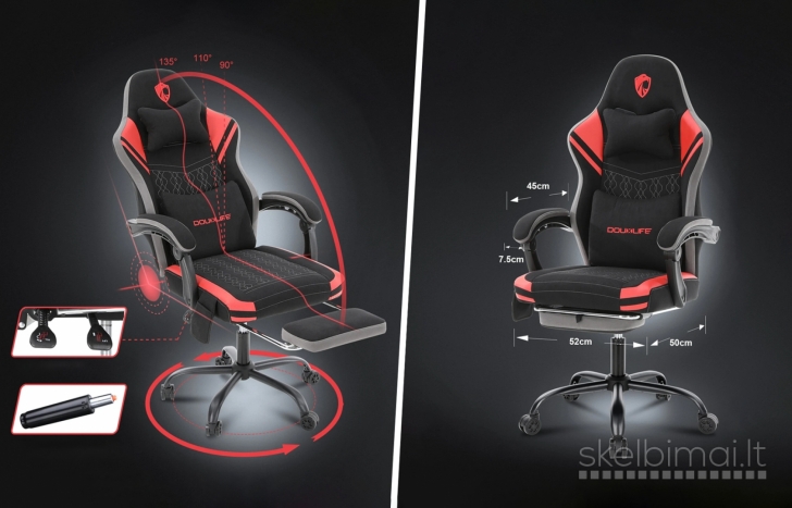 Nauja Kompiuterinė žaidimų kėdė Gaming ergonominė darbo su masažo funkcija