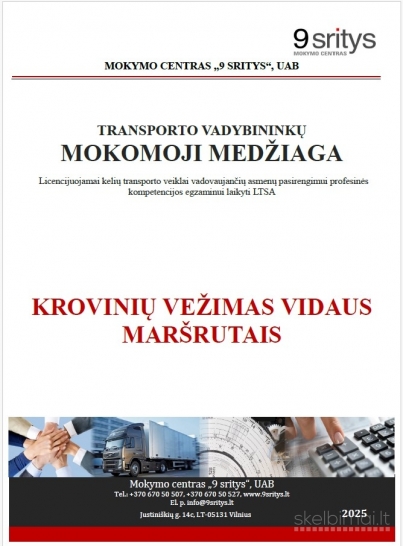 Transporto vadybininko egzaminui LTSA padės mokomoji literatūra ir testai