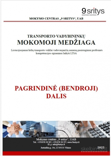 Transporto vadybininko egzaminui LTSA padės mokomoji literatūra ir testai