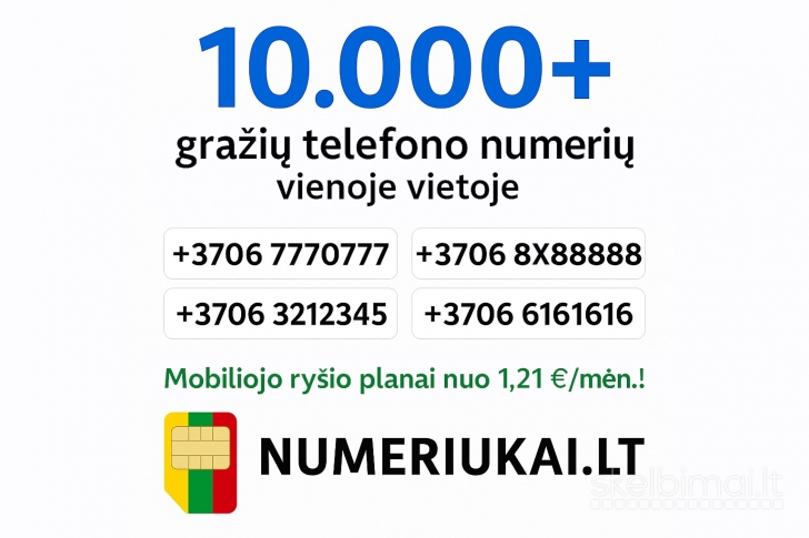 Gražūs telefono numeriai – 10000+ vienoje vietoje!