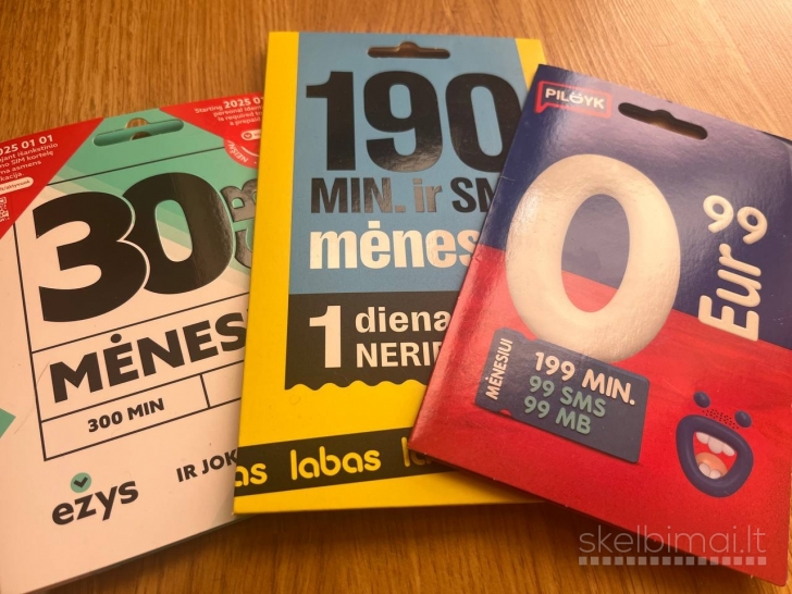 Parduodamos Labas, Ežys, Pildyk AKTYVUOTOS SIM KORTELĖS BE REGISTRACIJOS