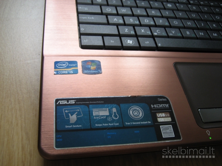 Puikus 17.3 Asus K73E i5/ 128GB+1000GB/ 8GB/ 3 val