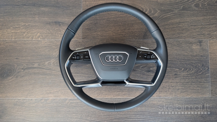 Audi A6 C8 šildomas vairas su airbag.