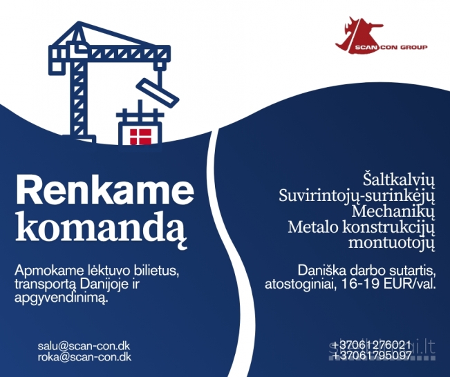 Darbas Danijoje Suvirintojams, surinkėjams, šaltkalviams