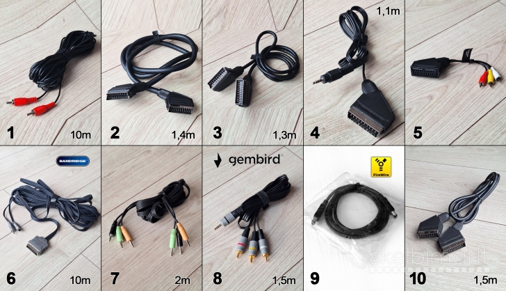 Viskas po 2€_scart aux tulpės svideo usb hdmi utp