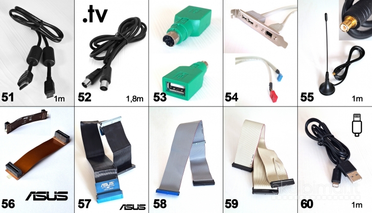 Viskas po 2€_scart aux tulpės svideo usb hdmi utp