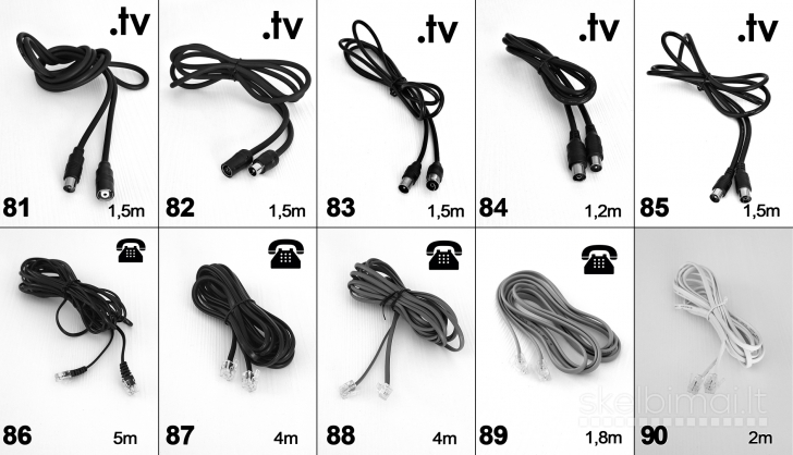 Viskas po 2€_scart aux tulpės svideo usb hdmi utp