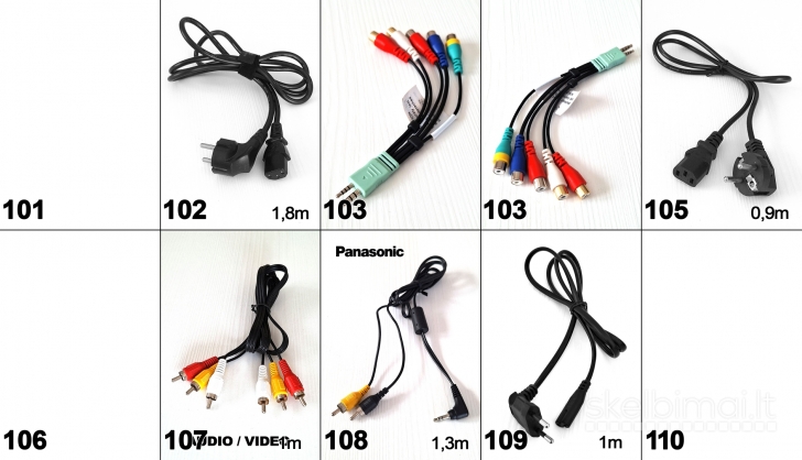 Viskas po 2€_scart aux tulpės svideo usb hdmi utp