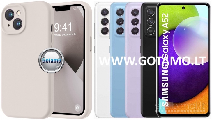 175 B-Soft Plus dėklai nugarėlės Samsung Galaxy A52 telefonams WWW.GOTAMO.LT