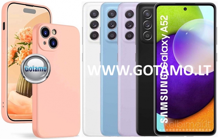 175 B-Soft Plus dėklai nugarėlės Samsung Galaxy A52 telefonams WWW.GOTAMO.LT