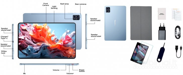 NAUJAS! OUKITEL TAB PC 4K UHD 11.0"COLIŲ+5G+2SIM+IPTVI