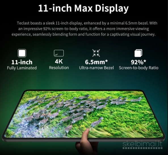 NAUJAS! TECLAST 4K UHD TAB PC11.0"COLIŲ+5G+2SIM+IPTVI